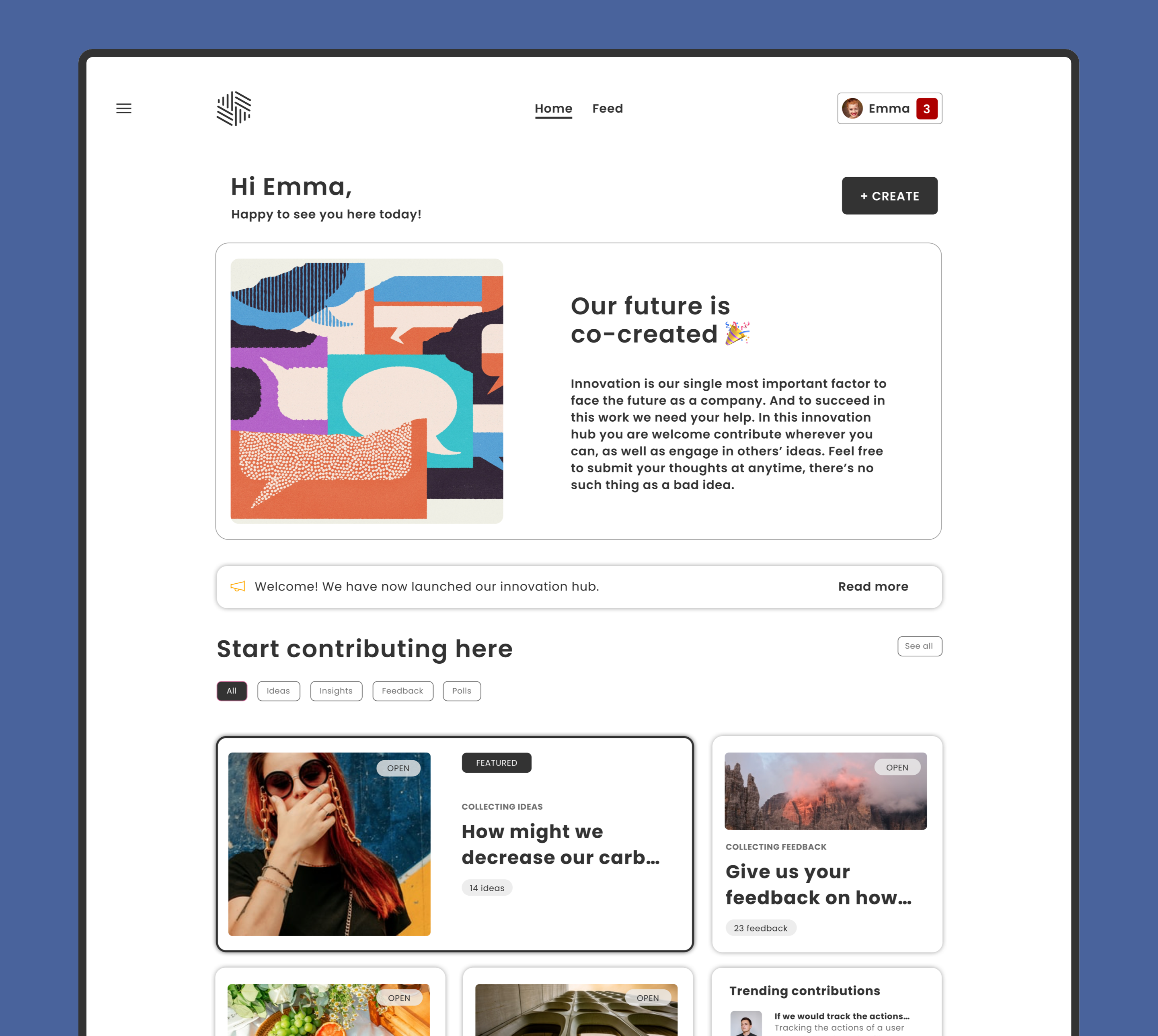 collect idea from employees with hives.co